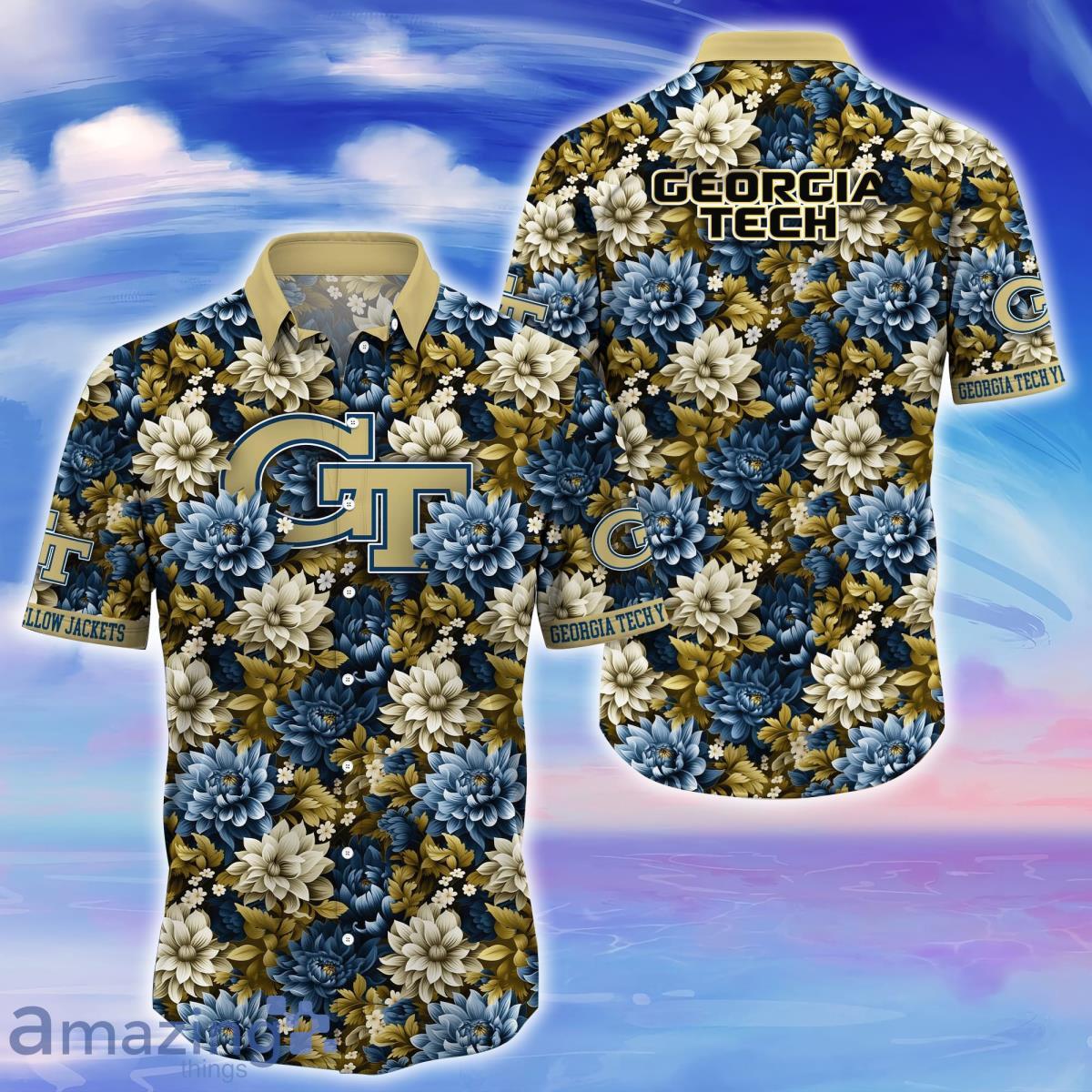 Georgia Tech Yellow Jackets Trending Hawaiian Shirt Great Gift For Fans Product Photo 1