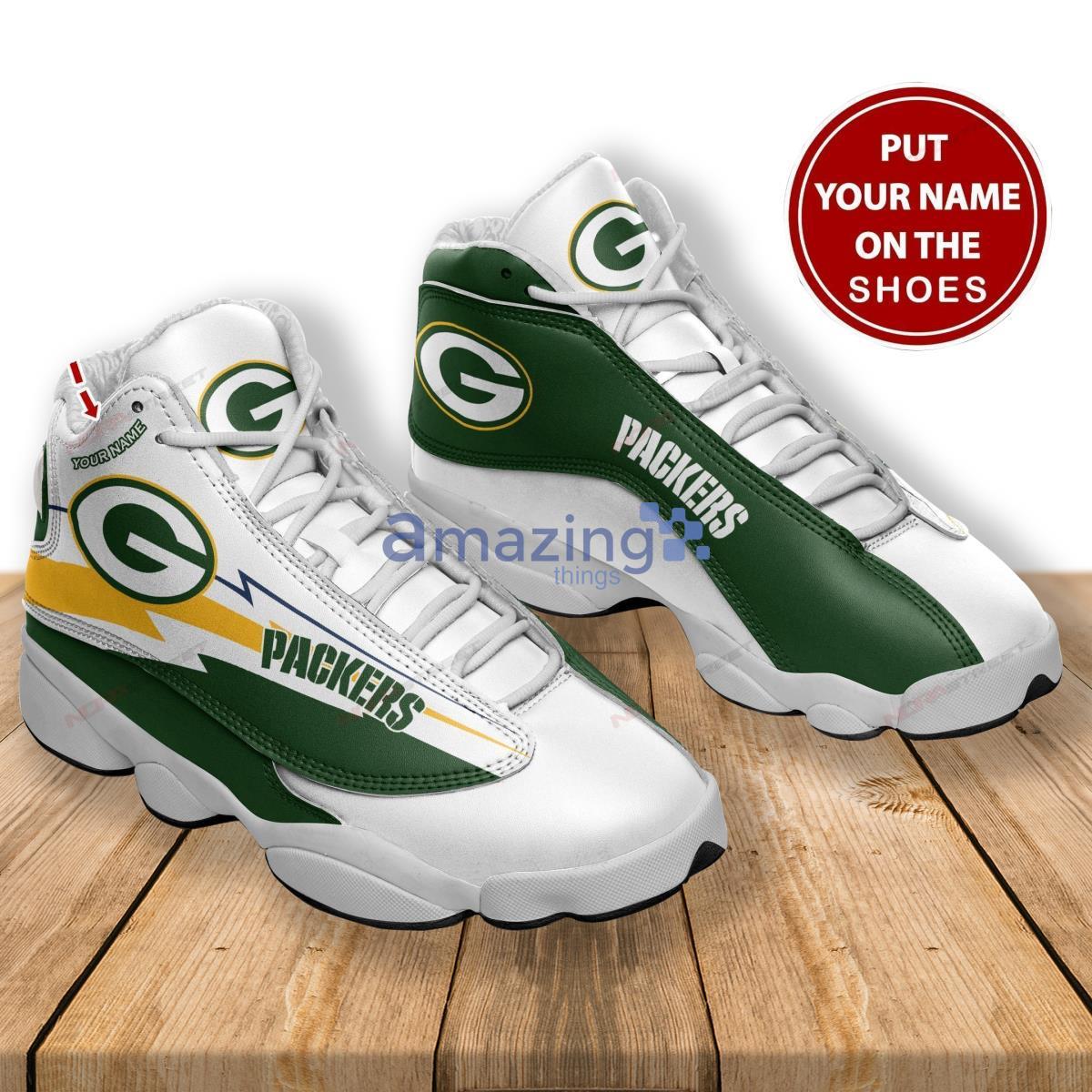 Green Bay Packers Custom Name Air Jordan 13 Running Shoes For Men Women