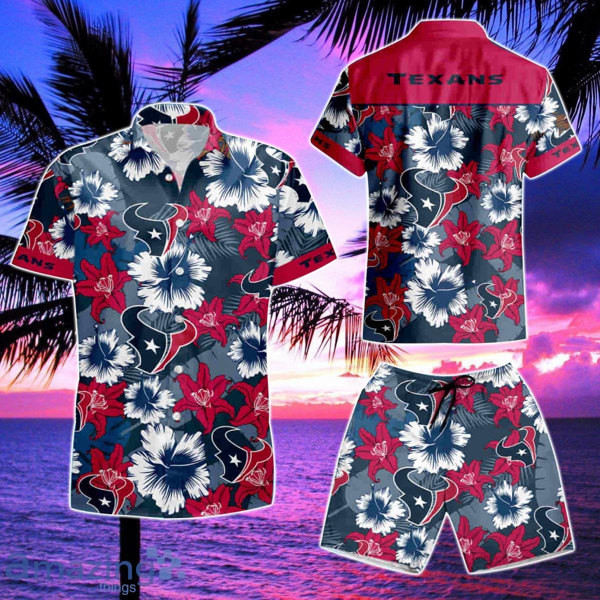 Houston Texans Logo Tropical Hawaiian Shirt & Short