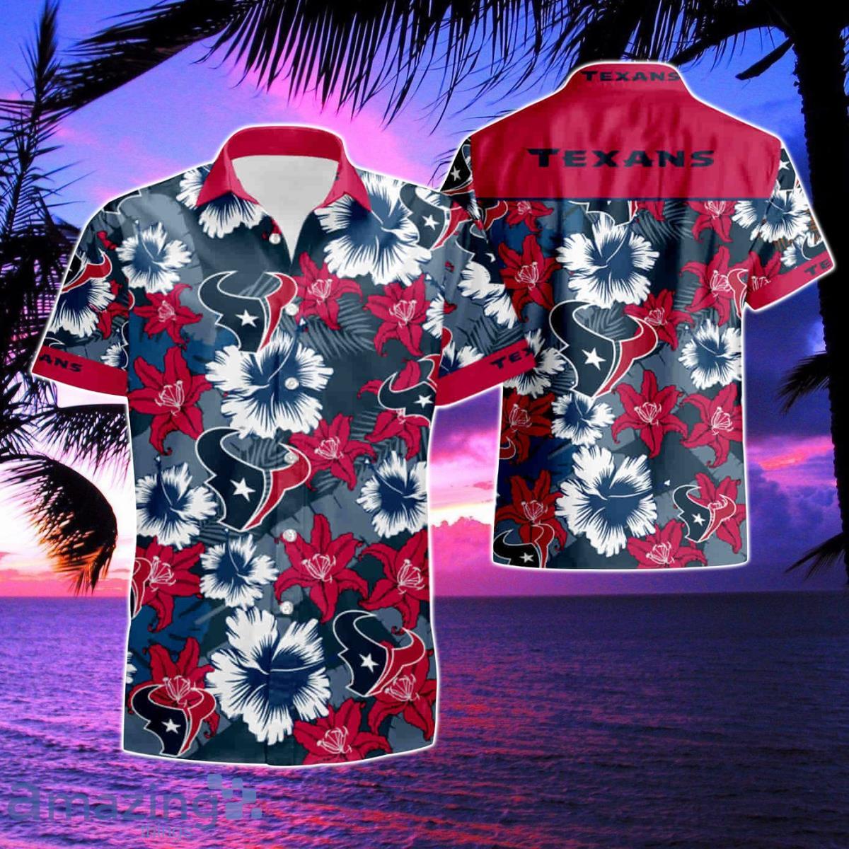Houston Texans Logo Tropical Hawaiian Shirt & Short Product Photo 1