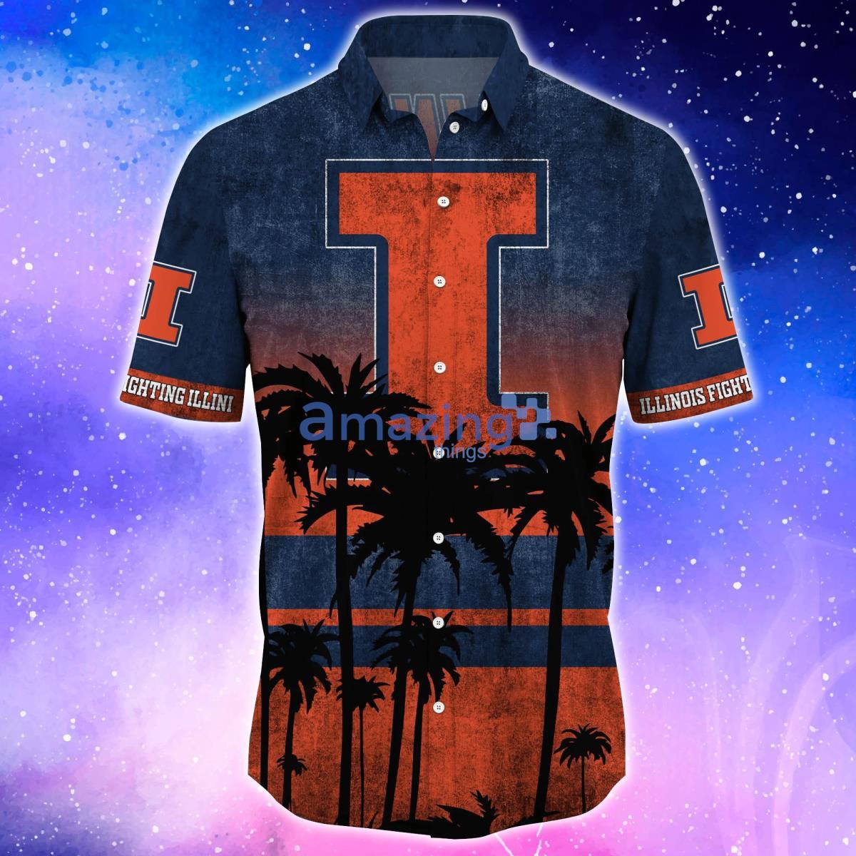 Illinois Fighting Illini Trending Hawaiian Shirt And Shorts For Fans image Illinois Fighting Illini Trending Hawaiian Shirt And Shorts For Fans Product Photo 2