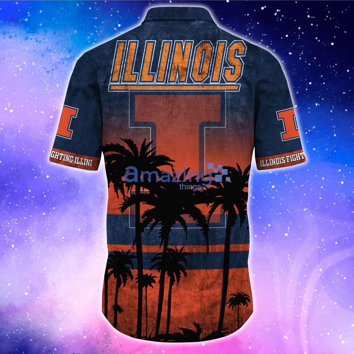 Illinois Fighting Illini Trending Hawaiian Shirt And Shorts For Fans image Illinois Fighting Illini Trending Hawaiian Shirt And Shorts For Fans Product Photo 3