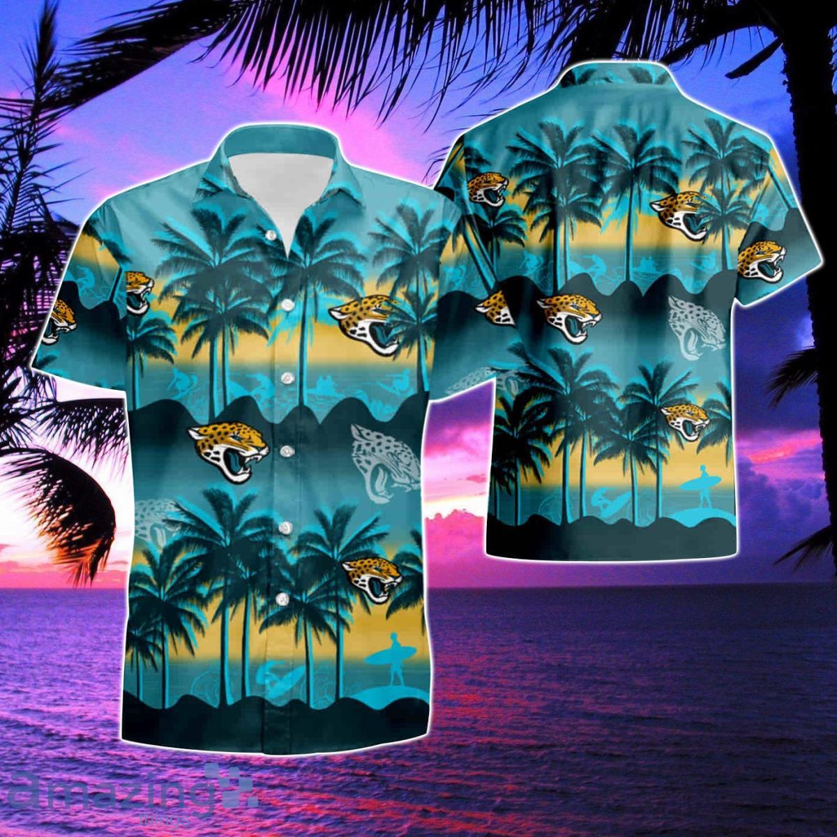 Jacksonville Jaguars Mens Outfits Top Set Button Down Tops Beach Swim  Trunks