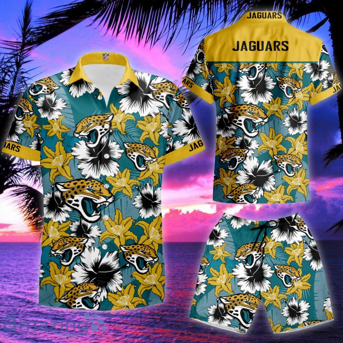 Jacksonville Jaguars NFL Tropical Flowers Pattern Short Sleeves Hawaiian  Shirt