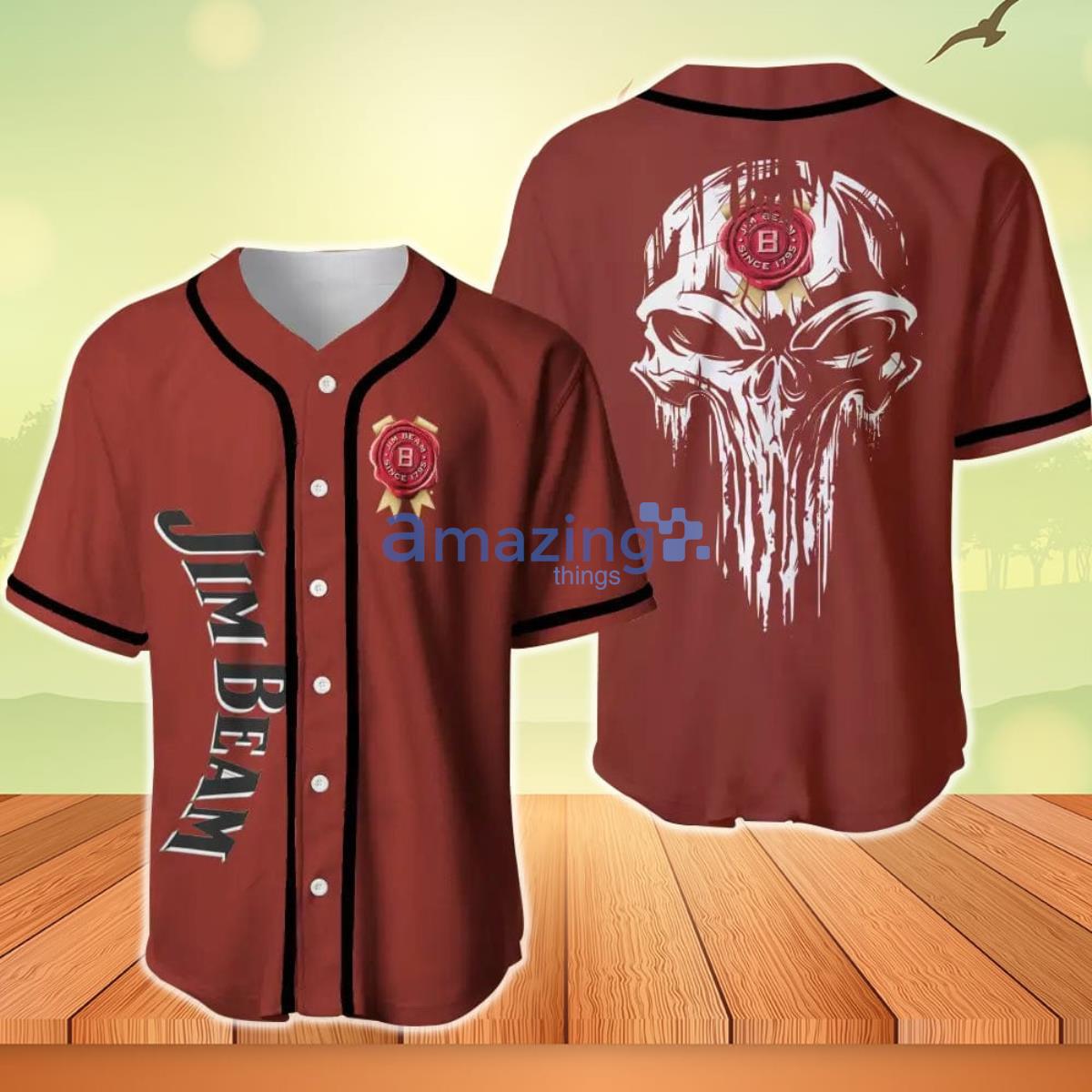 Jim Beam Skull Baseball Jersey Product Photo 1
