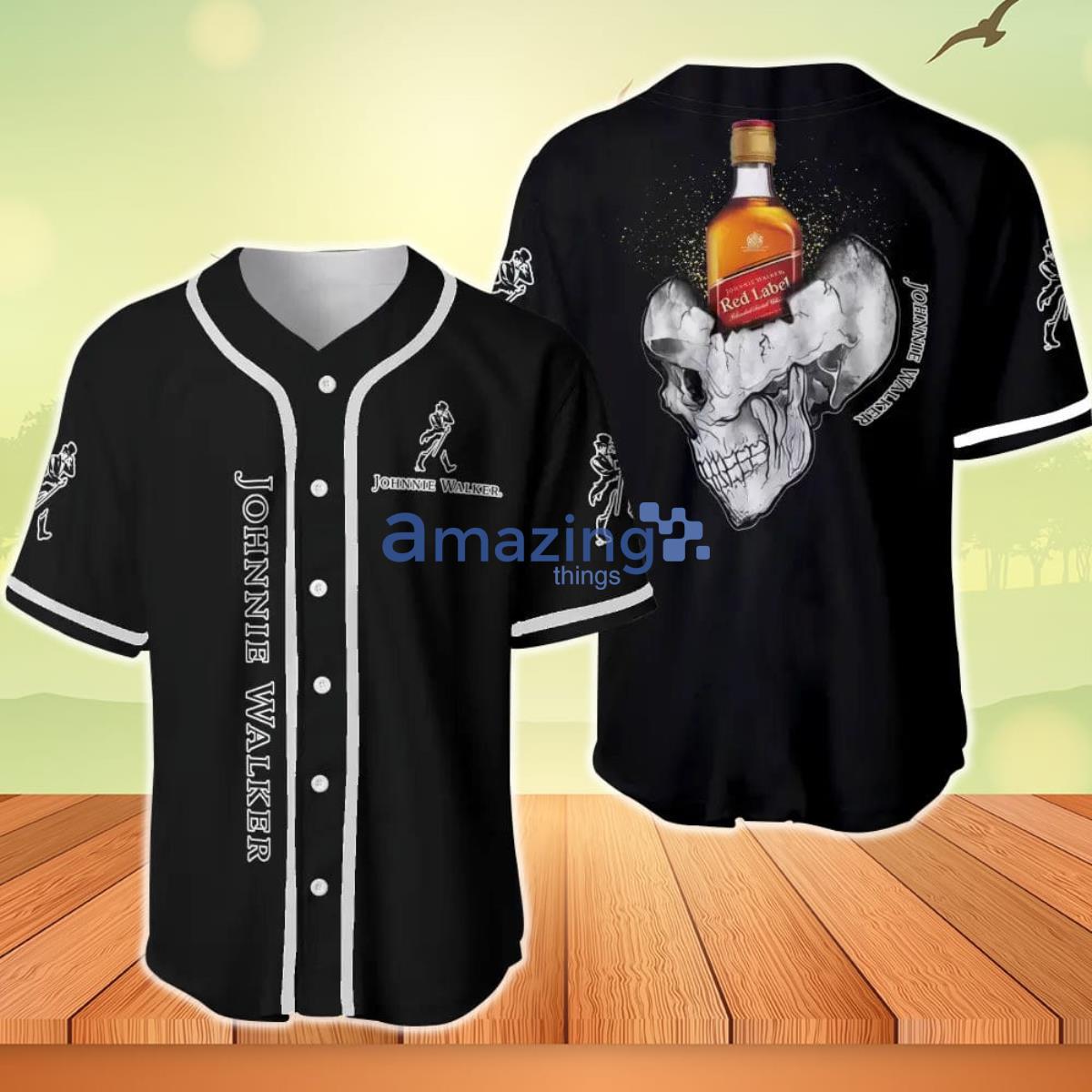 Johnnie Walker Skull Halloween Baseball Jersey Product Photo 1 Johnnie Walker Skull Halloween Baseball Jersey Product Photo 1