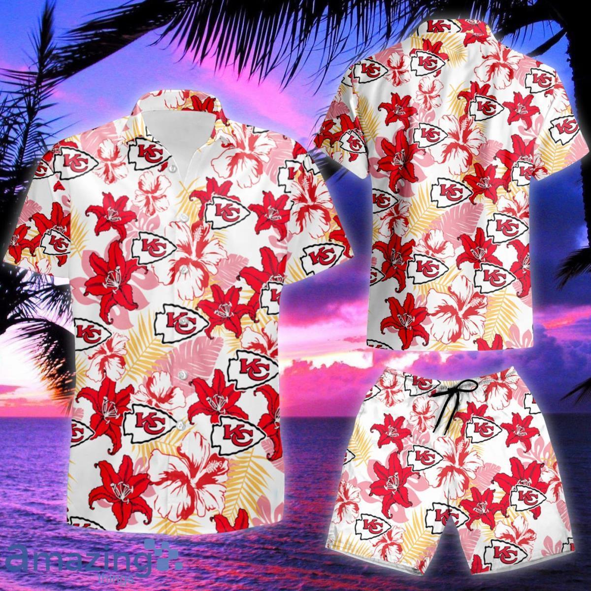 Chiefs Hawaiian Shirt Flamingo Logo Pattern Kansas City Chiefs