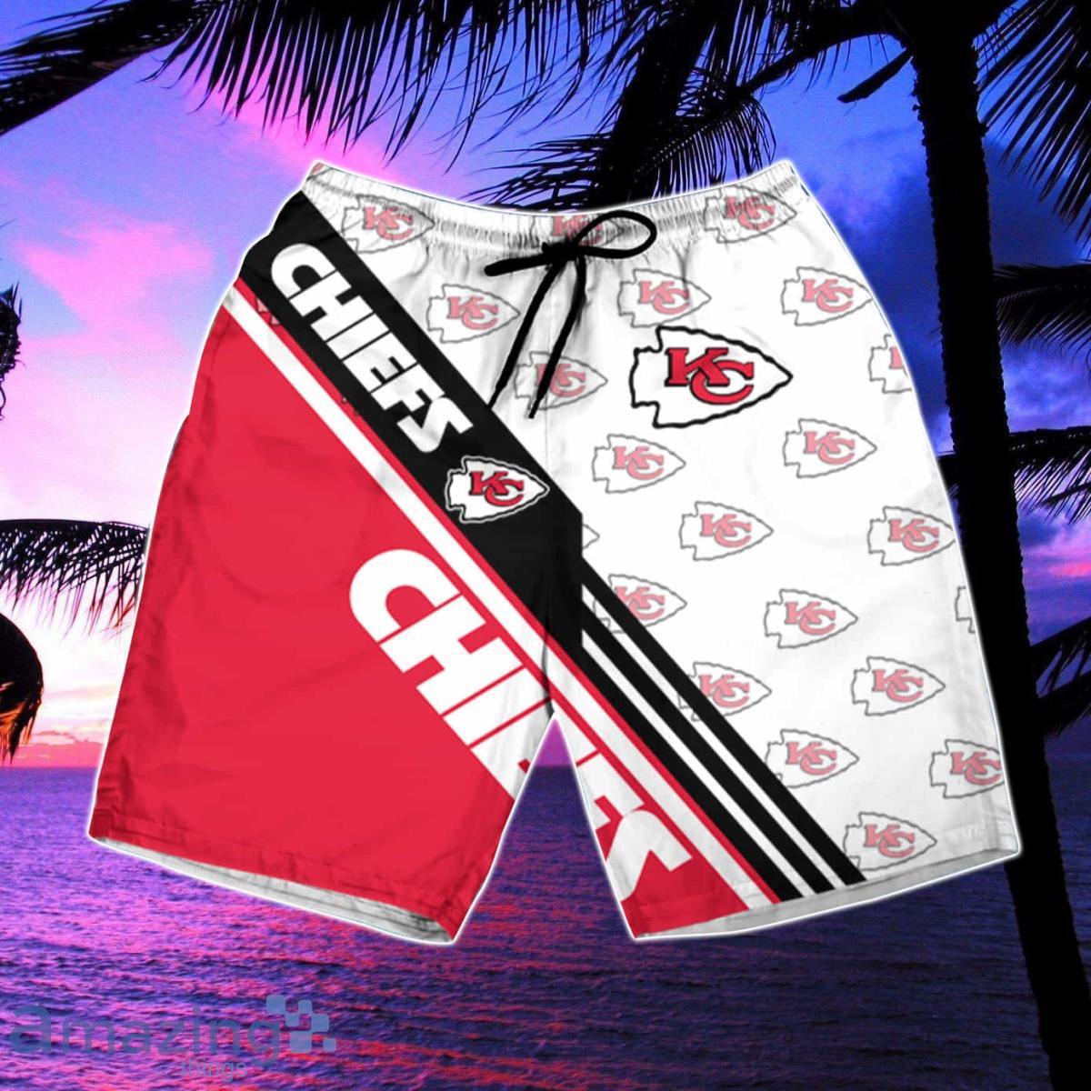 Kansas City Chiefs Outfits Hawaiian Outfits Button Down Tops Swim Trunks  Gift