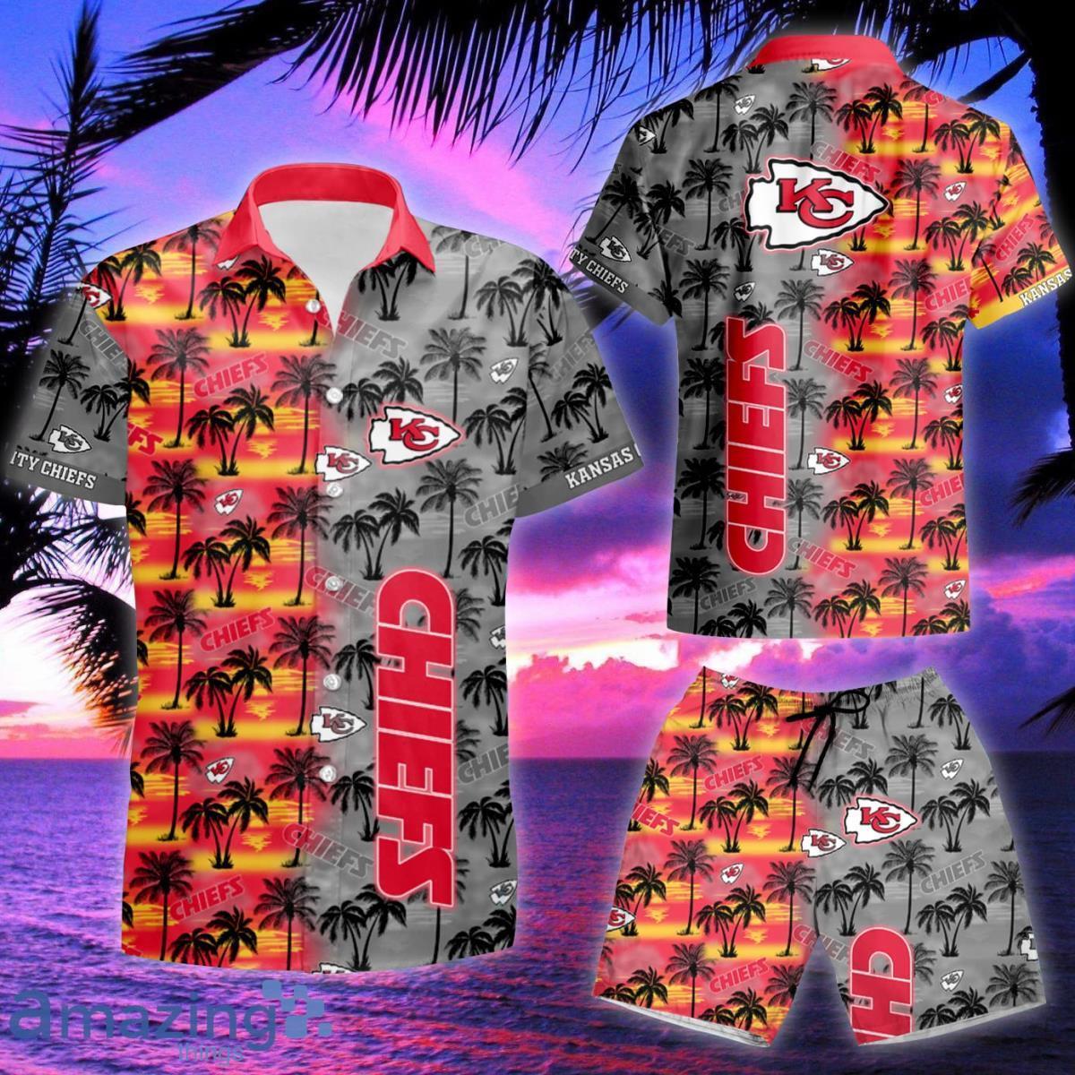 Kansas City Chiefs NFL Team Football Beach Shirt Summer Button