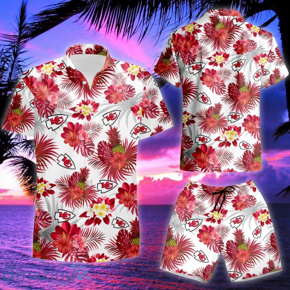 Kansas City Chiefs Pineapple Hibiscus Hawaiian Shirt & Short