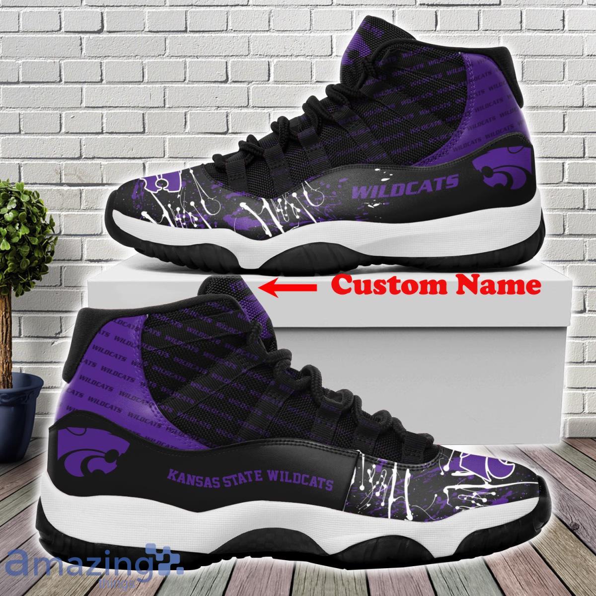 Kansas State Wildcats Football Team Air Jordan 11 Custom Name Sneakers For Fans Product Photo 1