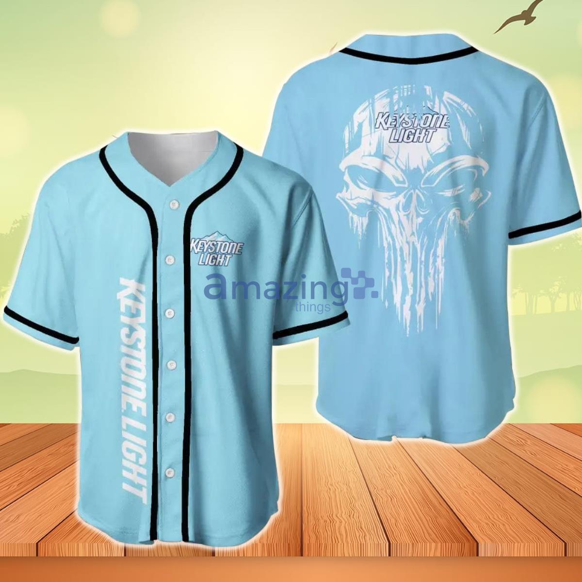 Keystone Light Blue Baseball Jersey - T-shirts Low Price