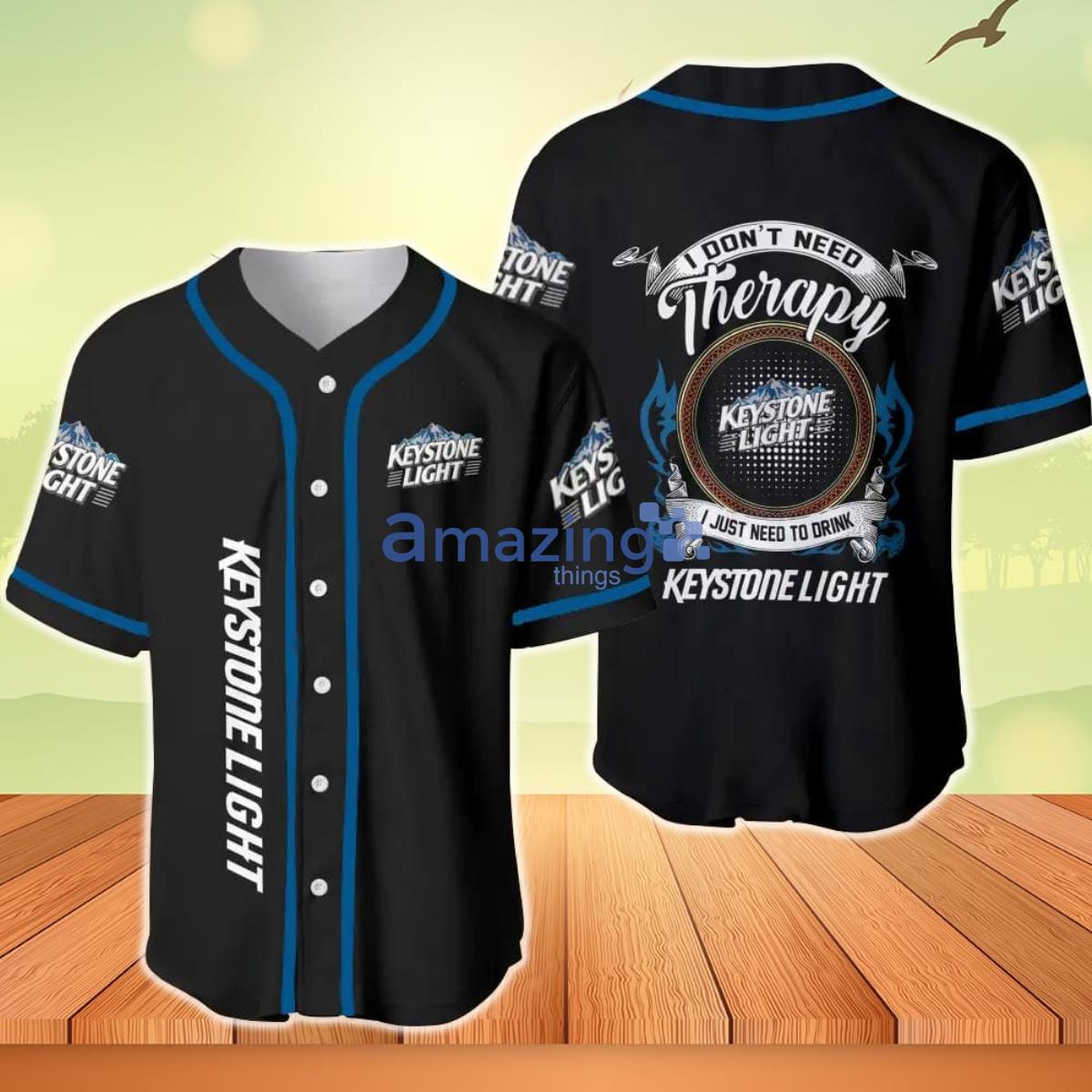Keystone Light Therapy Baseball Jersey Product Photo 1 Keystone Light Therapy Baseball Jersey Product Photo 1