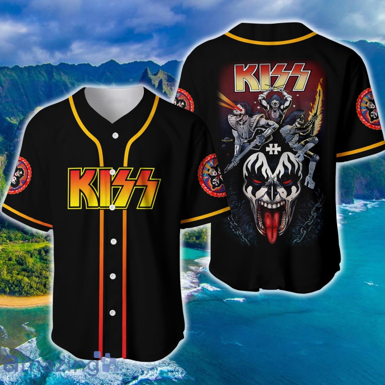 KISS Baseball Jersey, Music Custom Name Baseball Jersey Shirt Product Photo 1