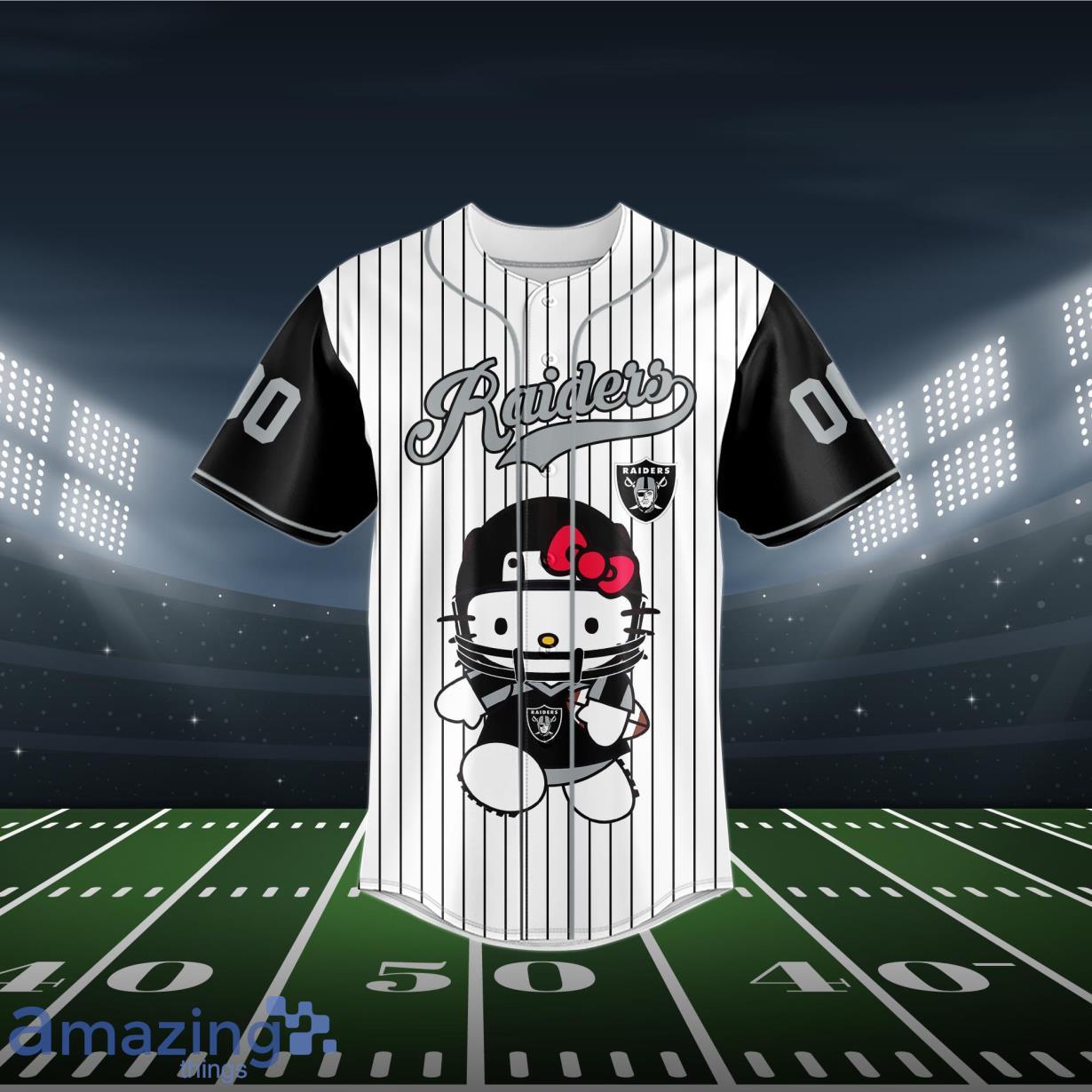 Las Vegas Raiders Baseball Jersey NFL Hello Kitty Custom Name & Number