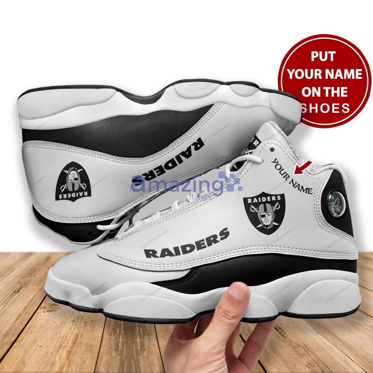 Las Vegas Raiders Football Team Personalized Air Jordan 13 Running Sneaker Product Photo 1