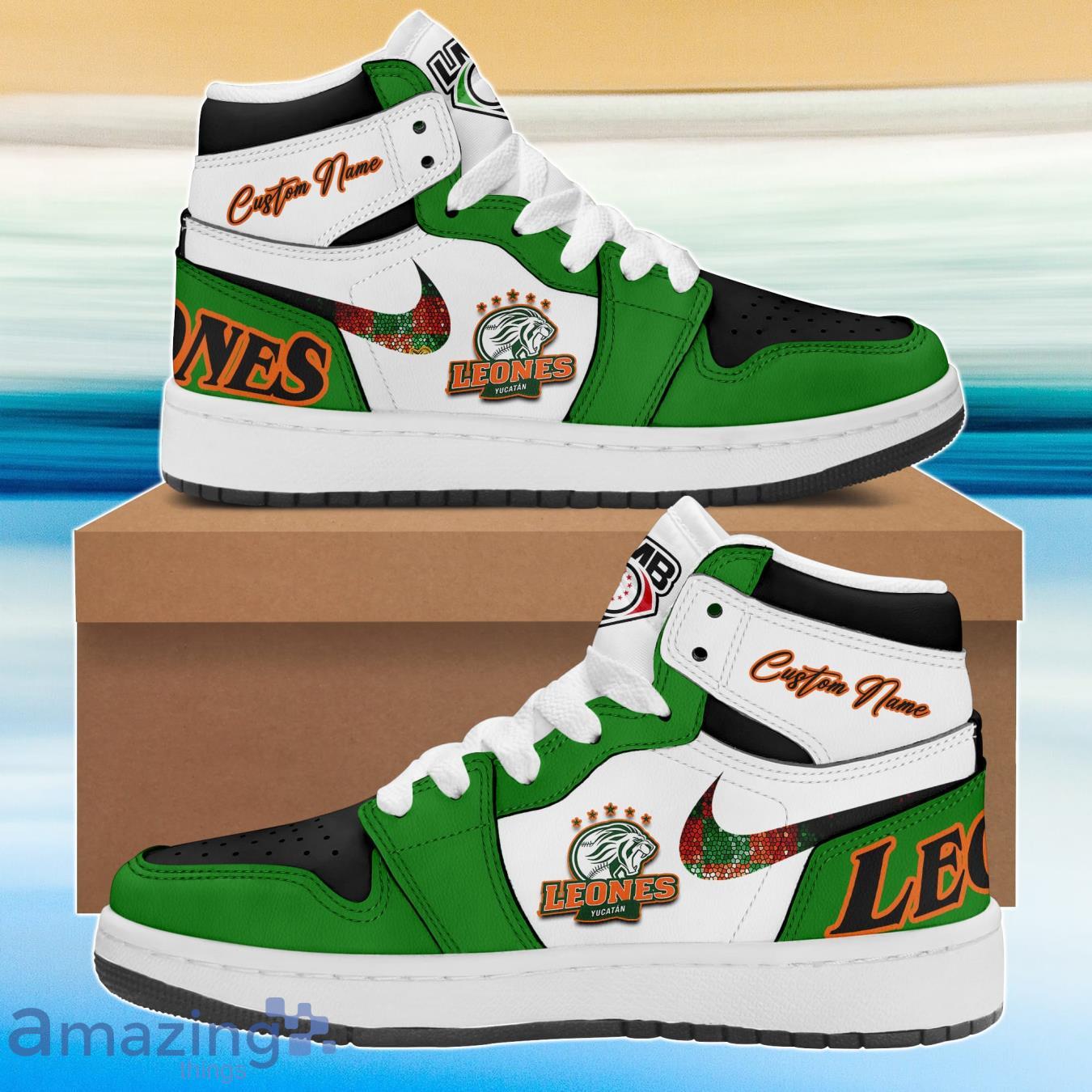 LMB Leones De Yucatan Air Jordan Hightop Shoes Custom Name Product Photo 1