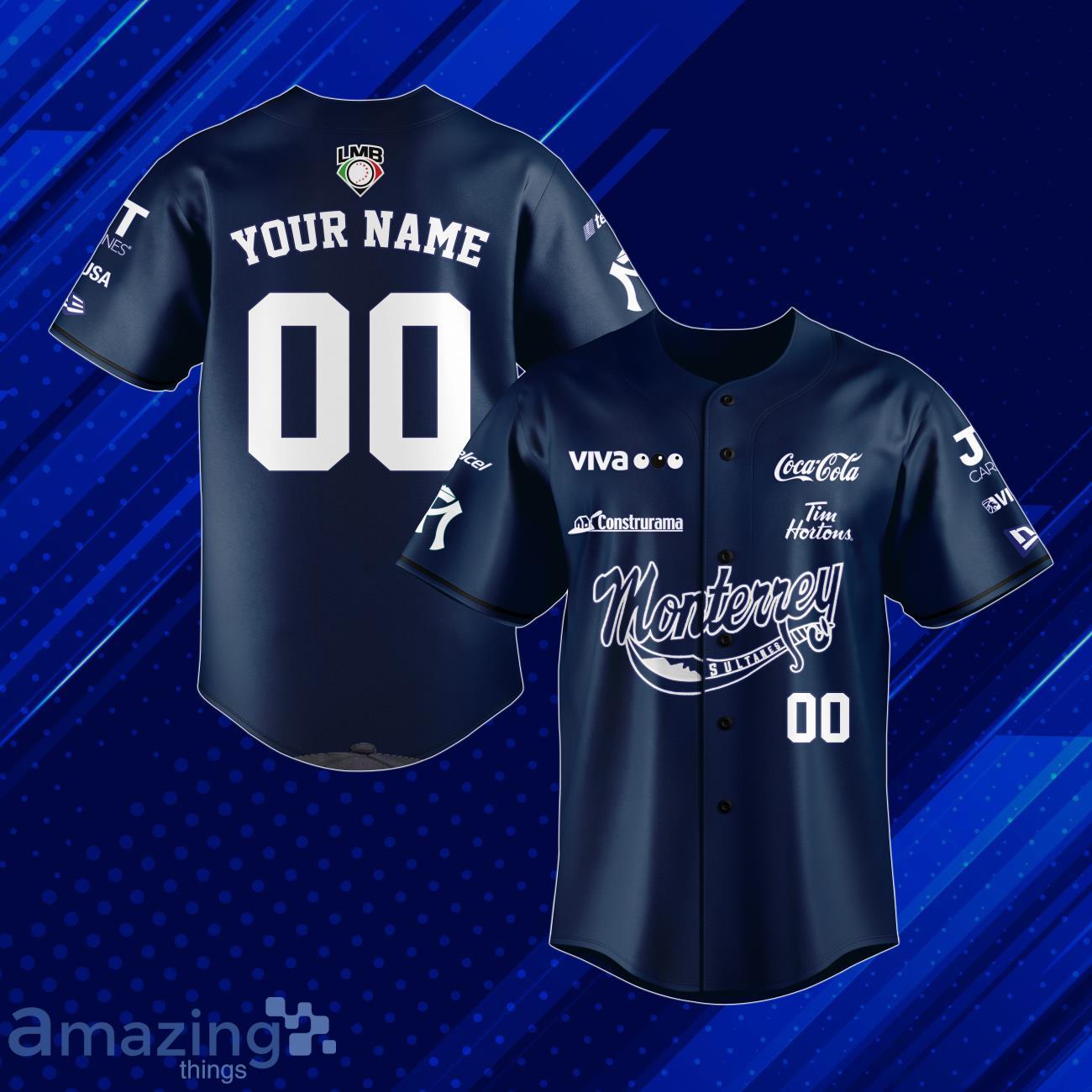 LMB Mexico The Sultanes Monterrey Baseball Jersey Custom Name & Number