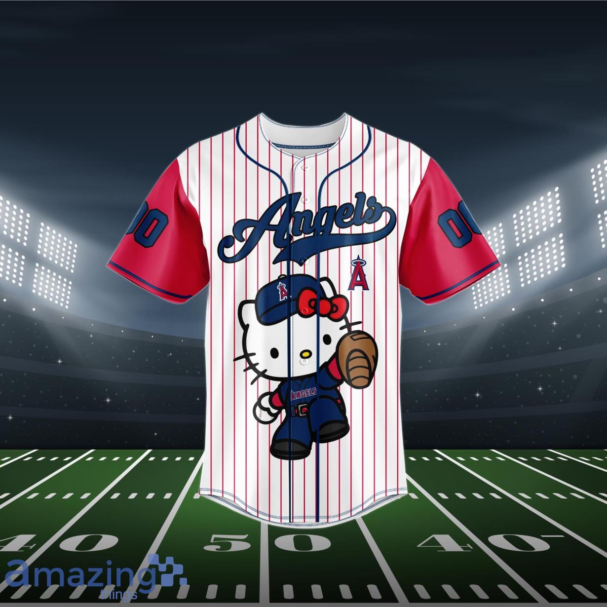 Los Angeles Angels Baseball Jersey MLB Hello Kitty Custom Name & Number