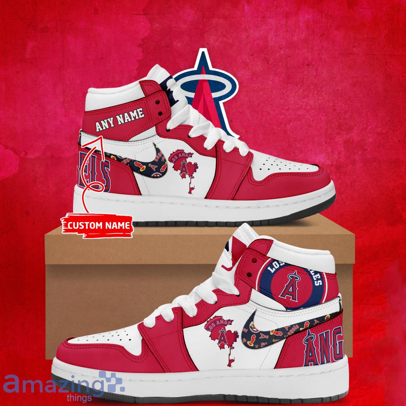 Los Angeles Angels City Sneaker Air Jordan Hightop Shoes Custom Name Product Photo 1