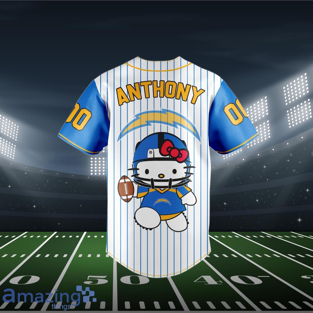 Los Angeles Chargers Baseball Jersey NFL Hello Kitty Custom Name & Number