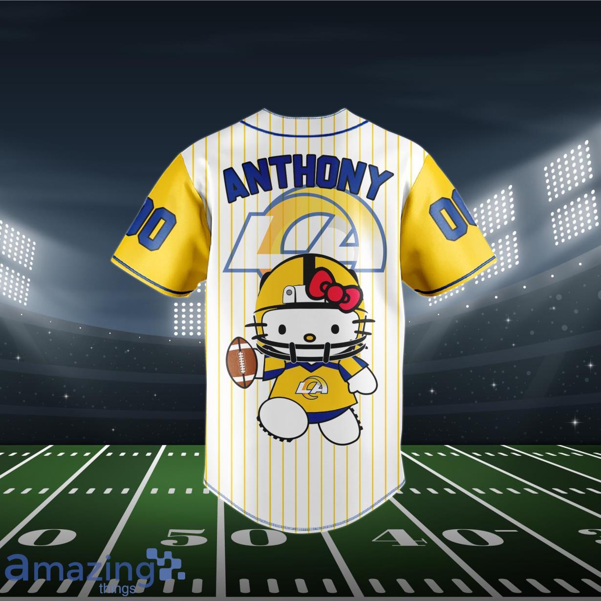 Los Angeles Rams Baseball Jersey NFL Hello Kitty Custom Name & Number