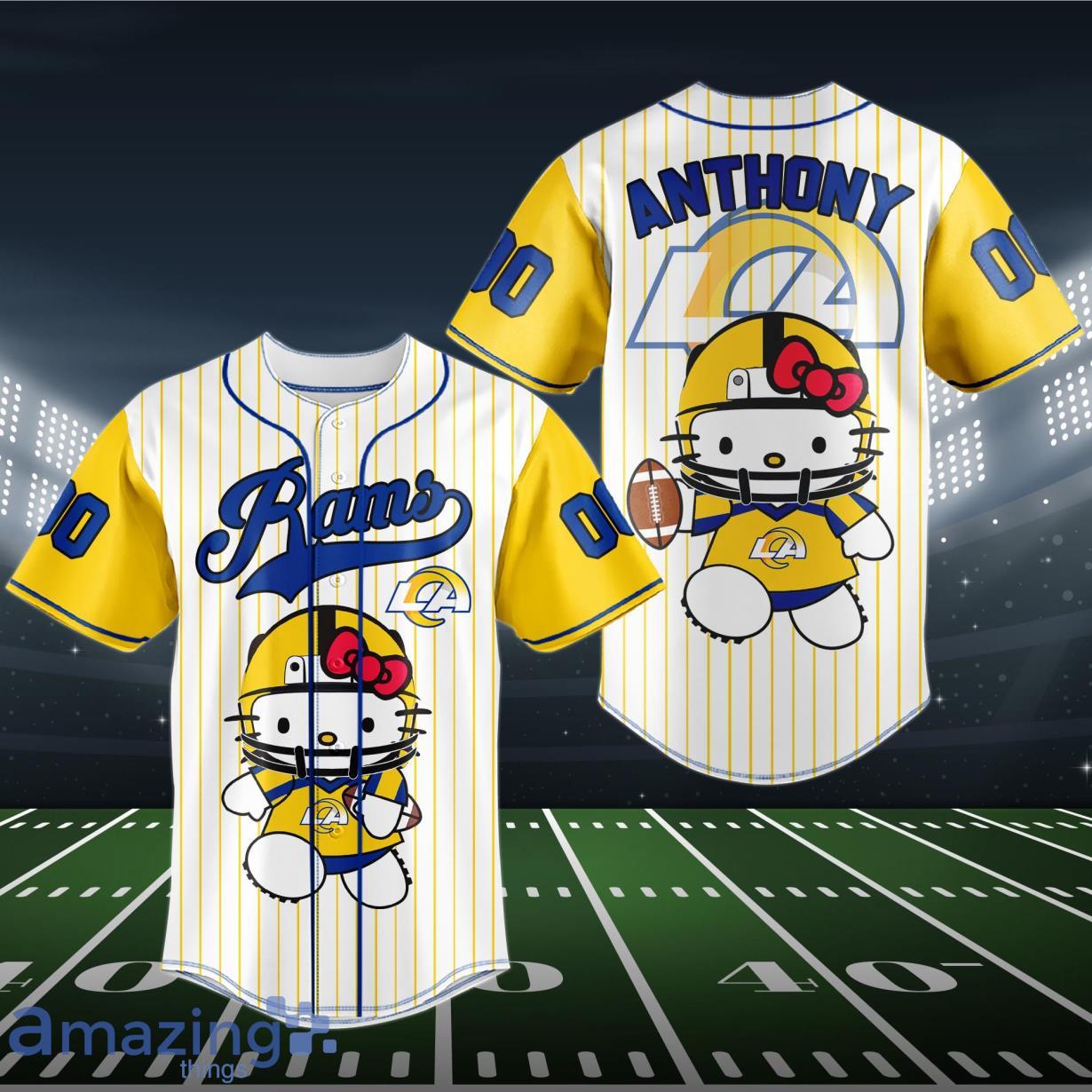 Los Angeles Rams Baseball Jersey NFL Hello Kitty Custom Name & Number