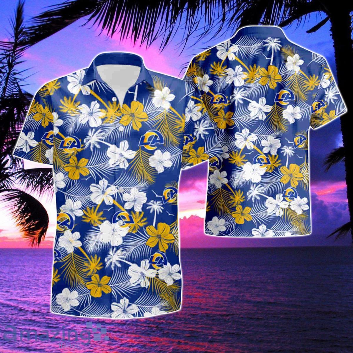 Los Angeles Rams Nfl Mens Floral Short Sleeve Hawaiian Shirt