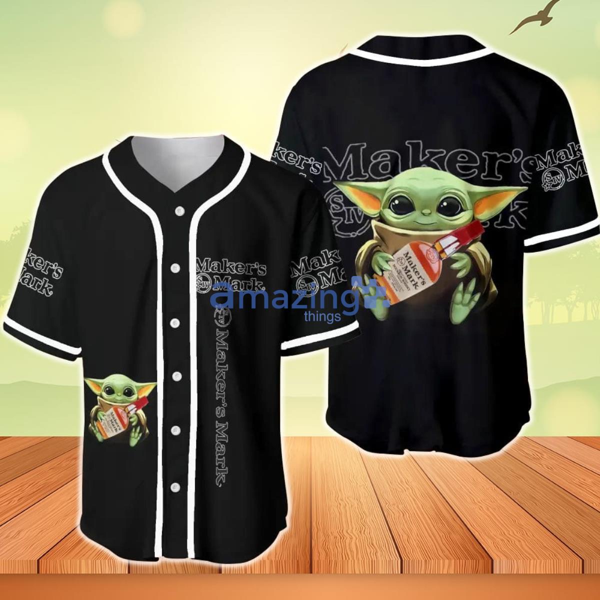 Maker's Mark Baby Yoda Baseball Jersey Product Photo 1
