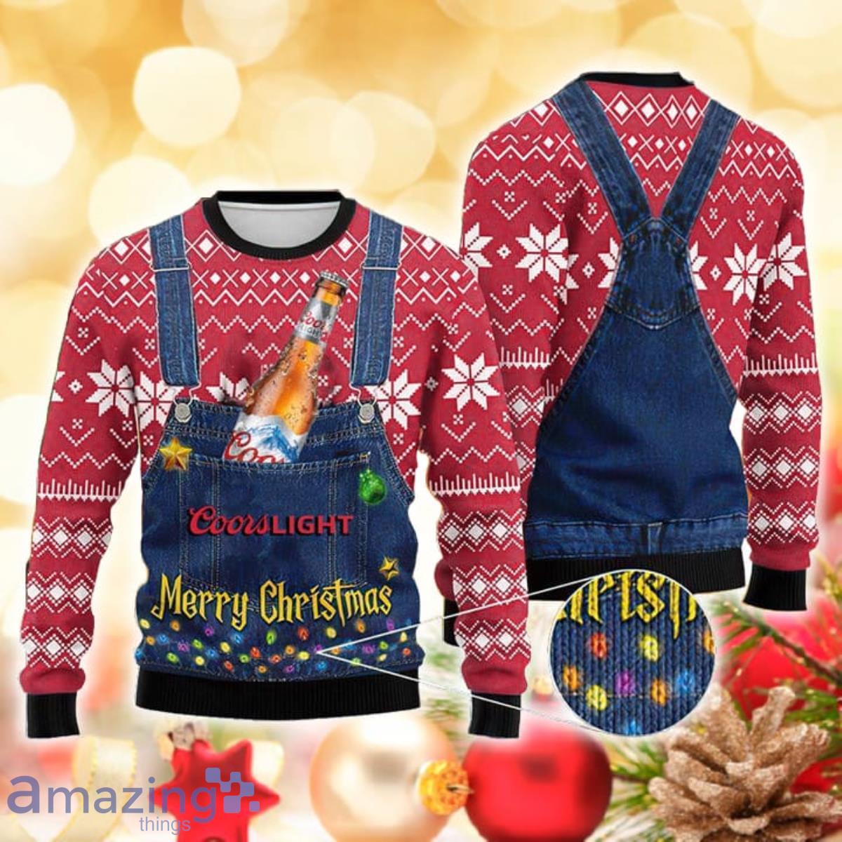 Merry Christmas Coors Light 3D Sweater Ugly Christmas Sweater For Men Women Product Photo 1