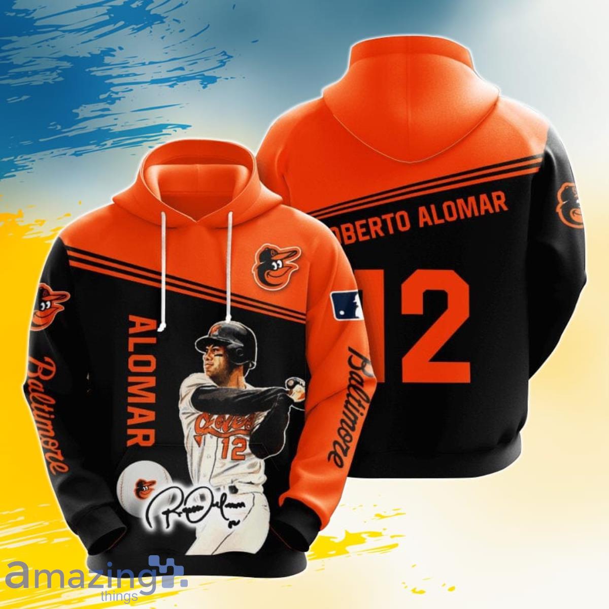 MLB Baltimore Orioles Roberto Alomar 3D Pullover Hoodie For Fans