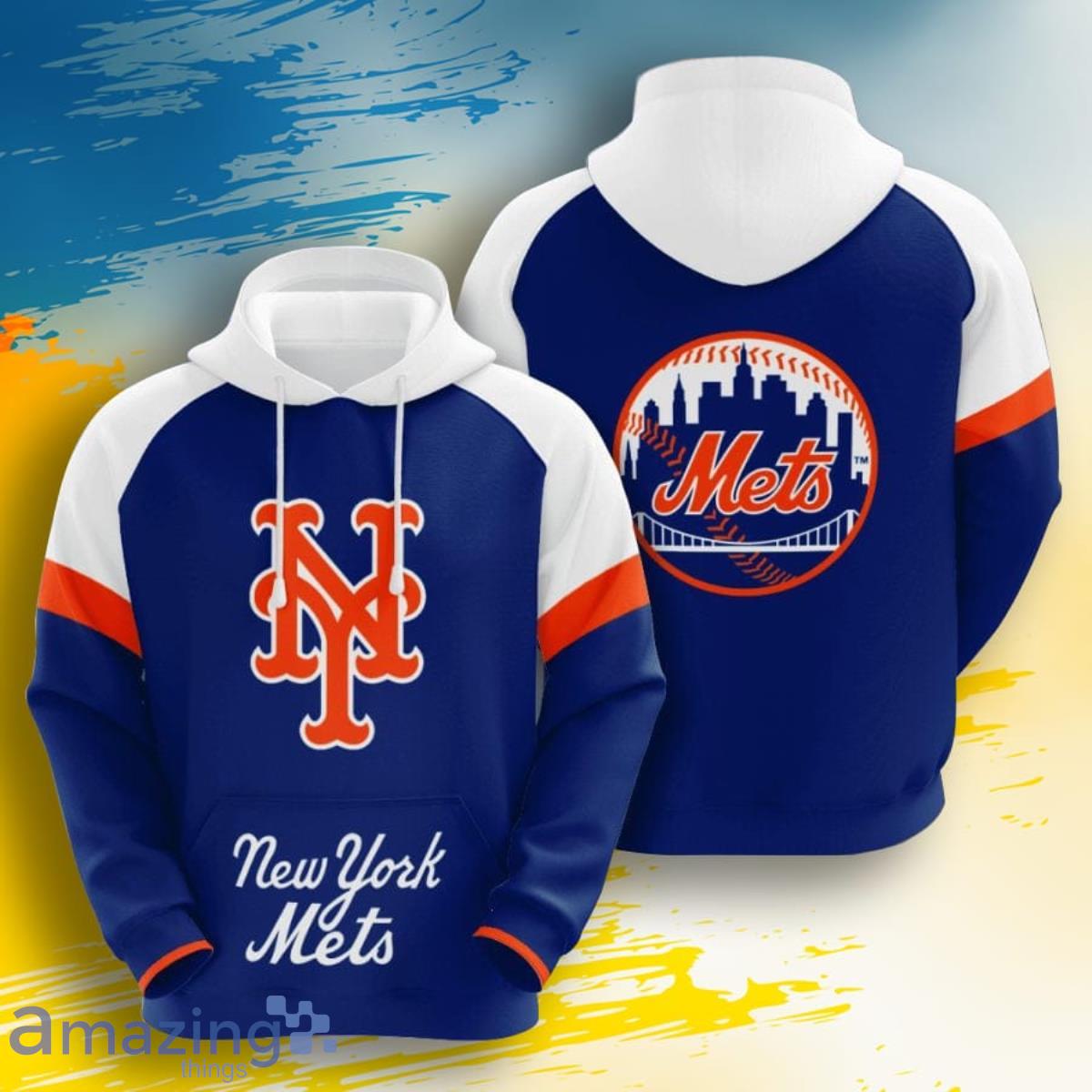 MLB New York Mets White Jersey 3D Pullover Hoodie For Fans