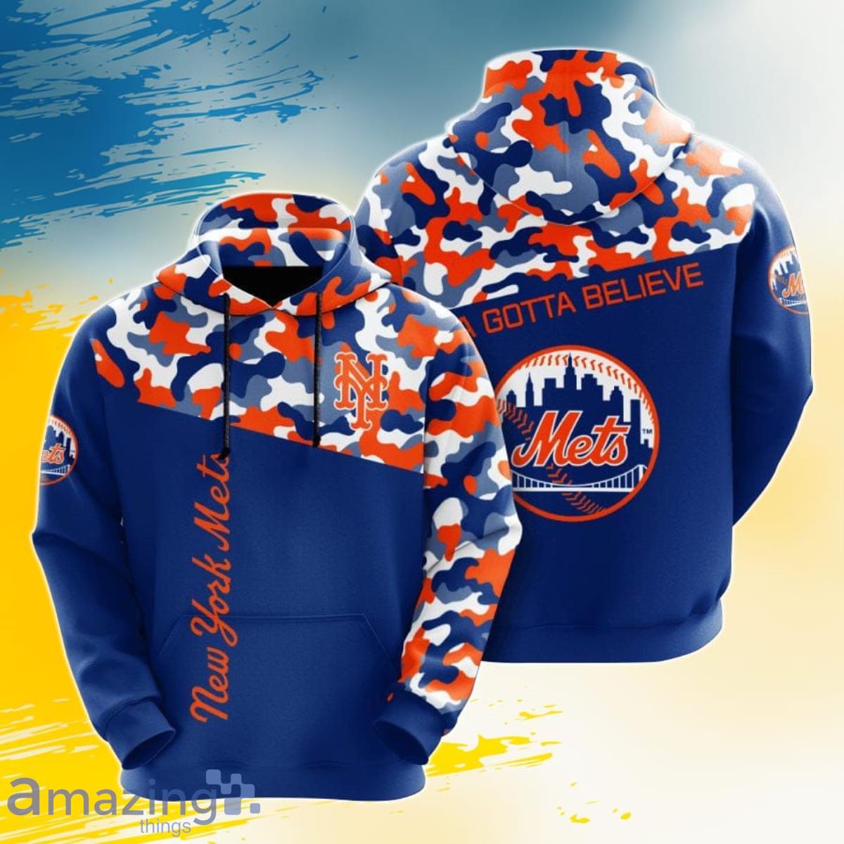 New York Mets MLB Camo Team 3D Printed Hoodie/Zipper Hoodie