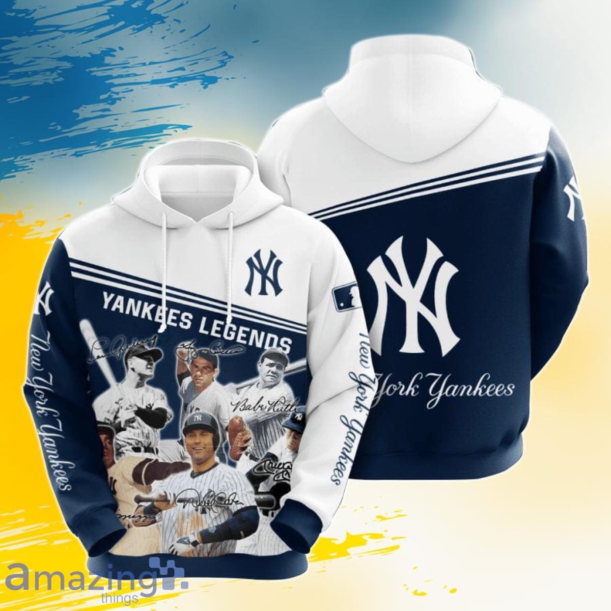 MLB New York Yankees Logo Split 3D Pullover Hoodie For Real Fans