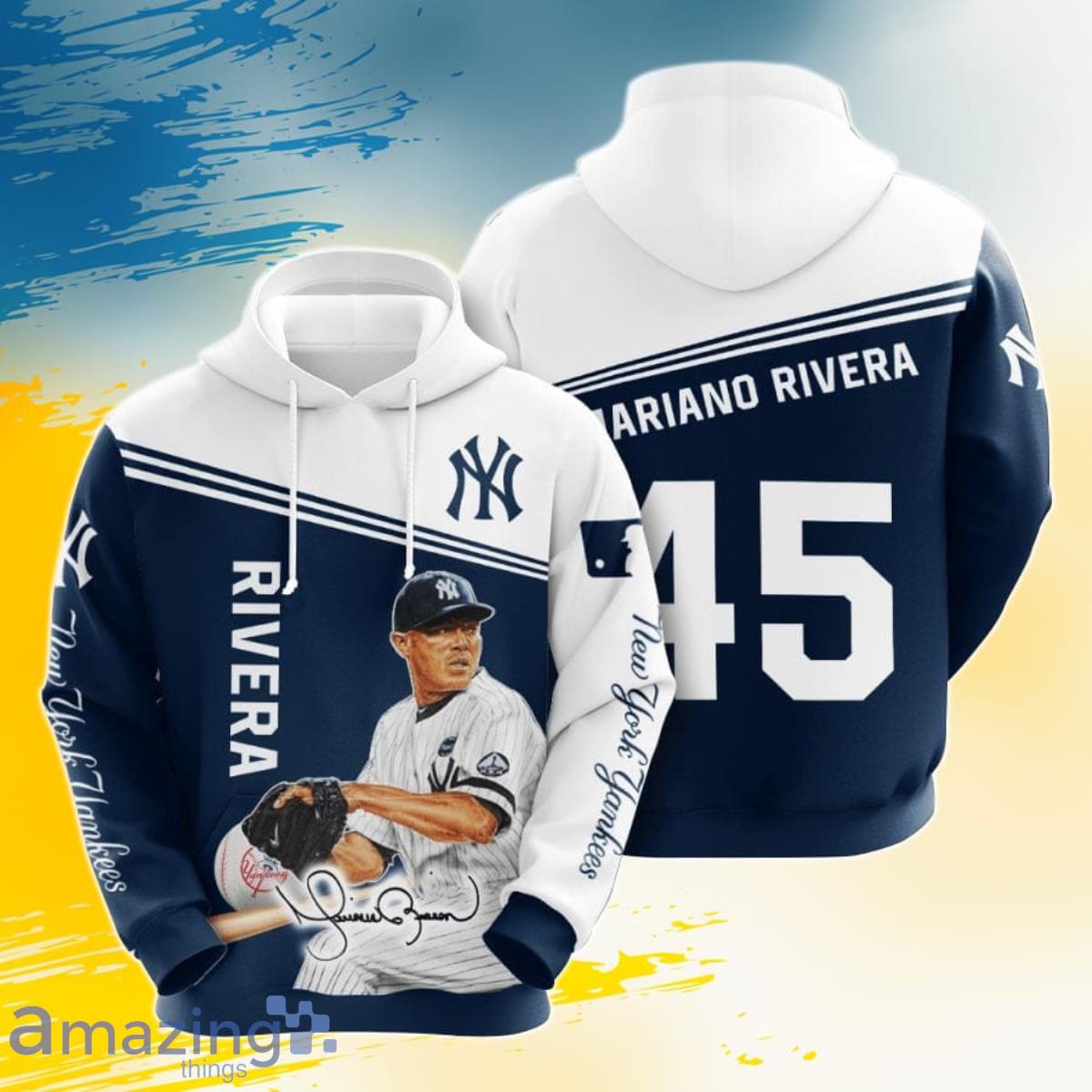 MLB New York Yankees Mariano Rivera 3D Pullover Hoodie For Fans