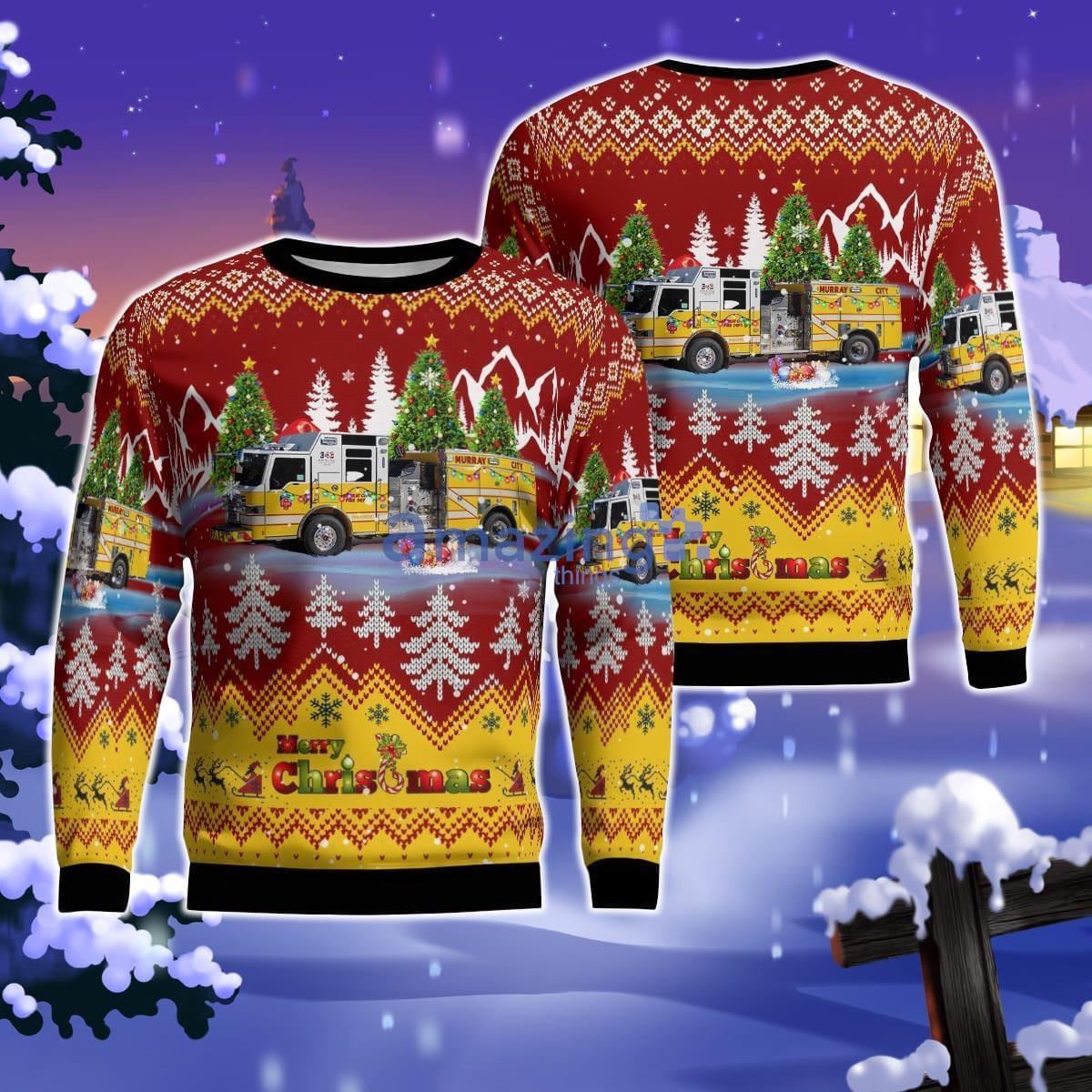 Murray, Utah, Murray City Fire Department Christmas AOP Ugly Sweater For Men Women Product Photo 1
