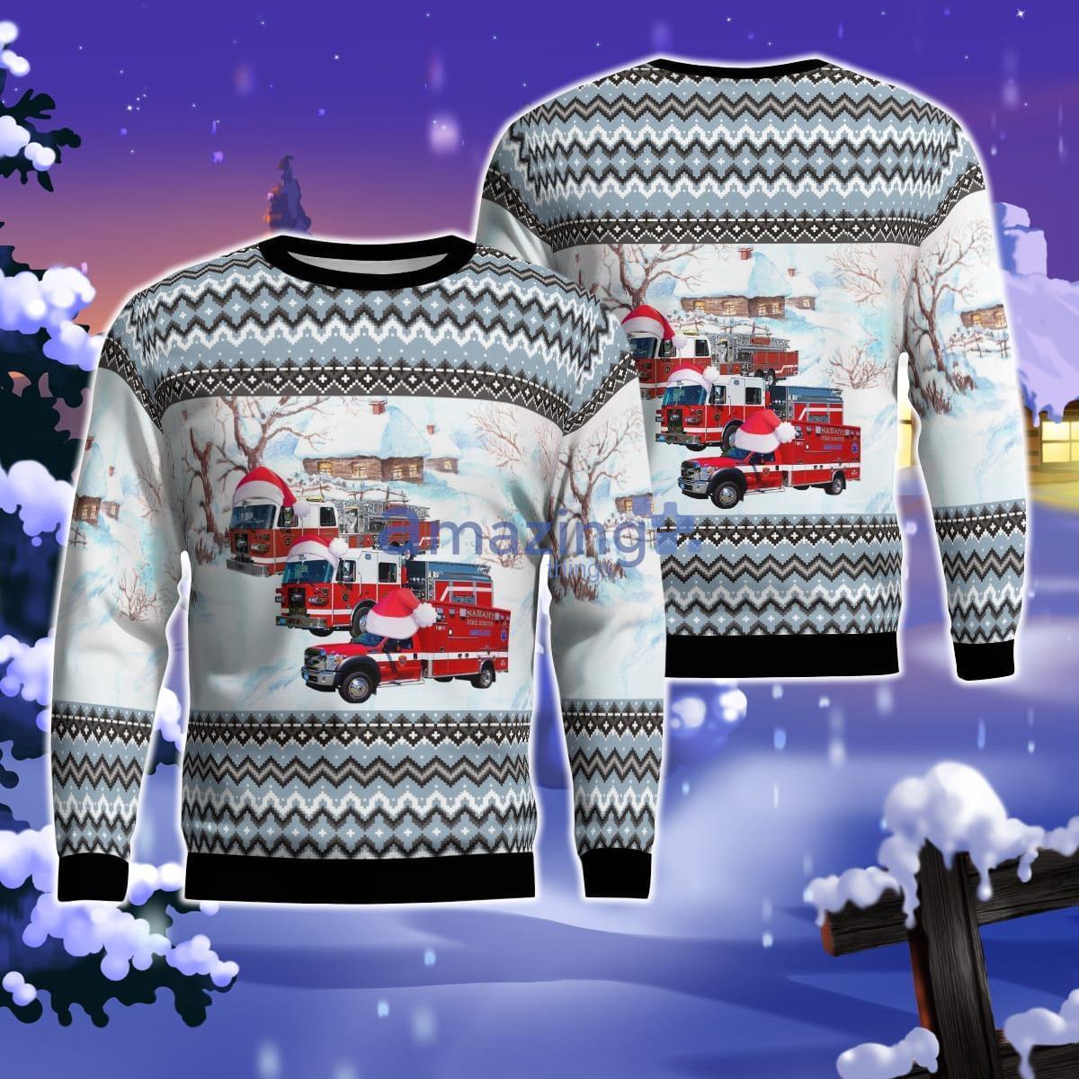 Nahant, Massachusetts, Nahant Fire Department Christmas AOP Ugly Sweater For Men Women Product Photo 1