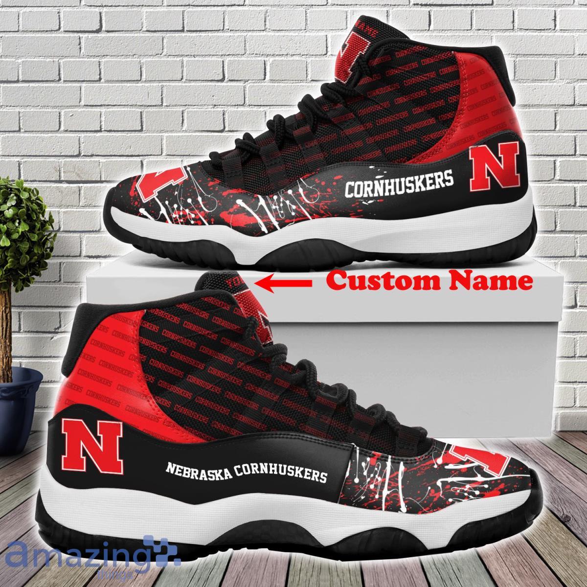 Nebraska Cornhuskers Football Team Air Jordan 11 Custom Name Sneakers For Fans Product Photo 1