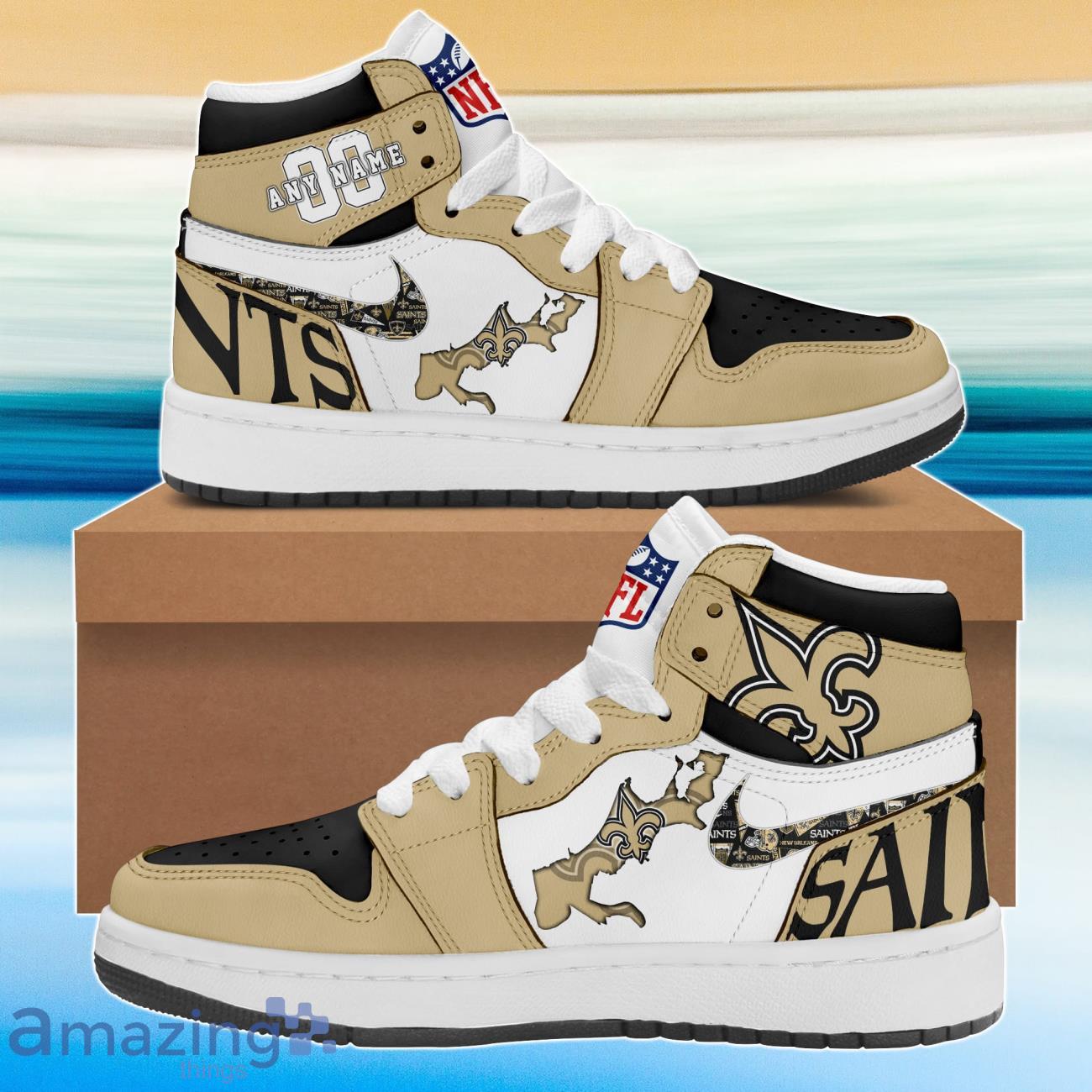 New Orleans Saints Custom Name Air Jordan 13 Shoes Sneaker - DNstyles