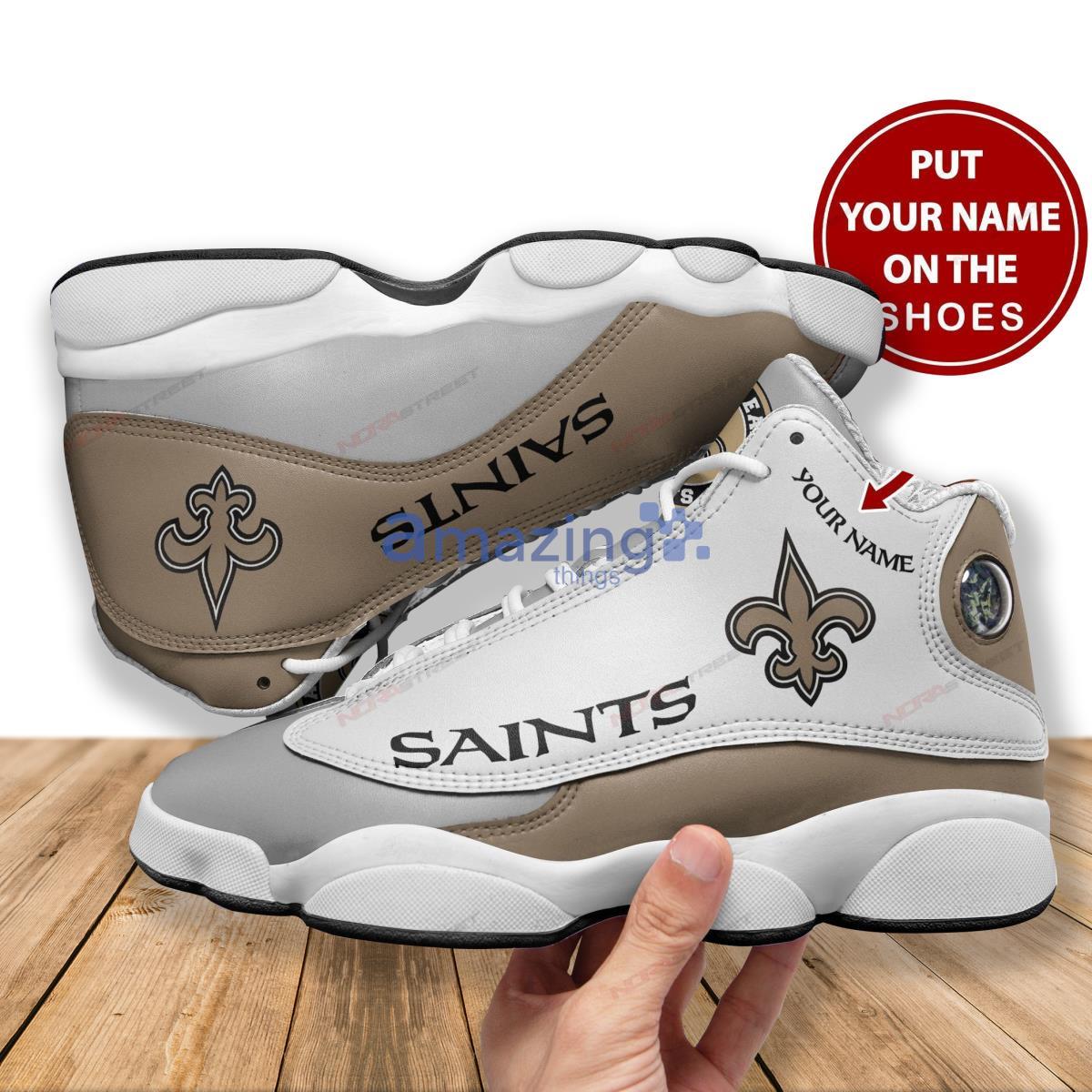 New Orleans Saints Personalized Name Air Jordan 13 Shoes.