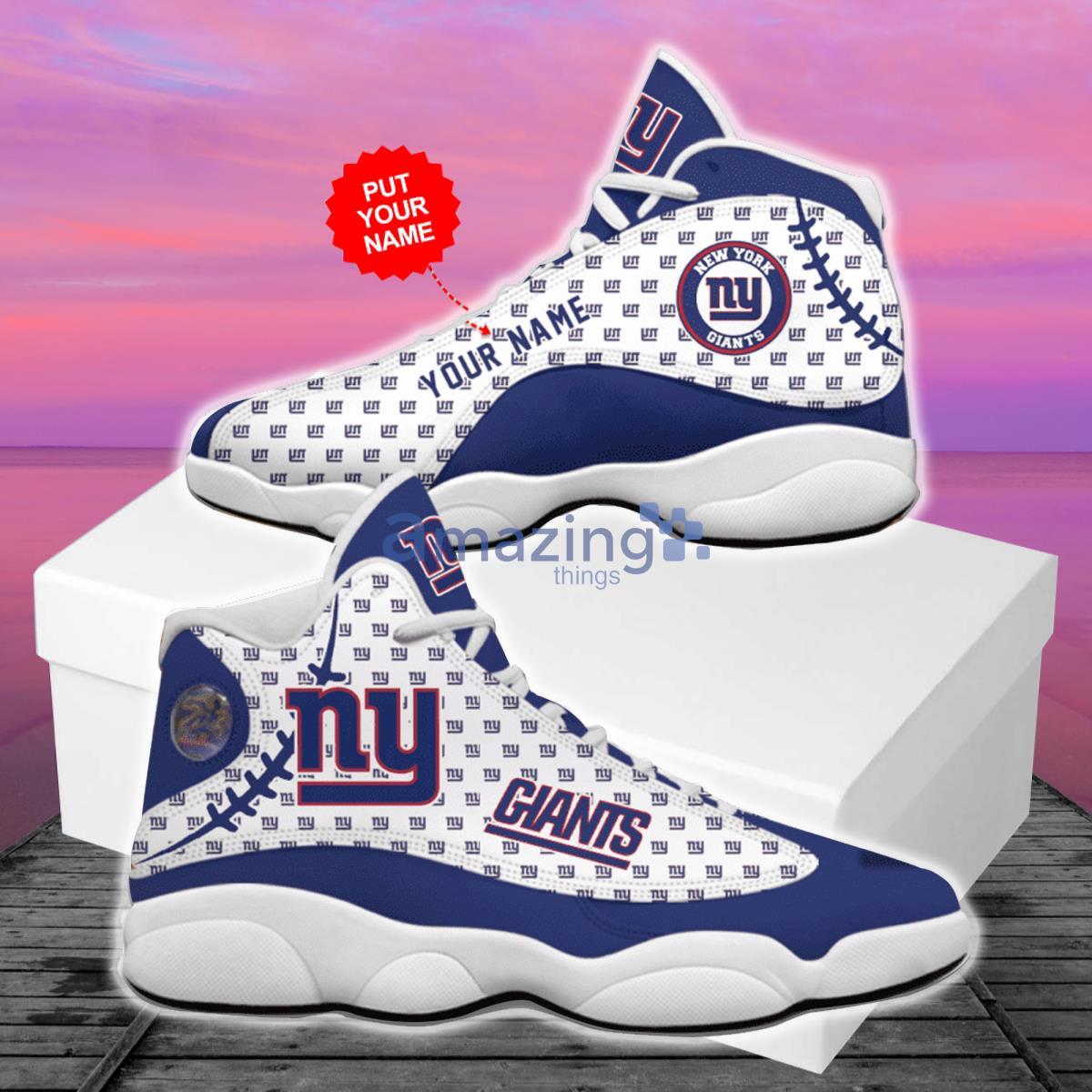 Custom Name New York Giants Football NFL Air Jordan 13 Shoes