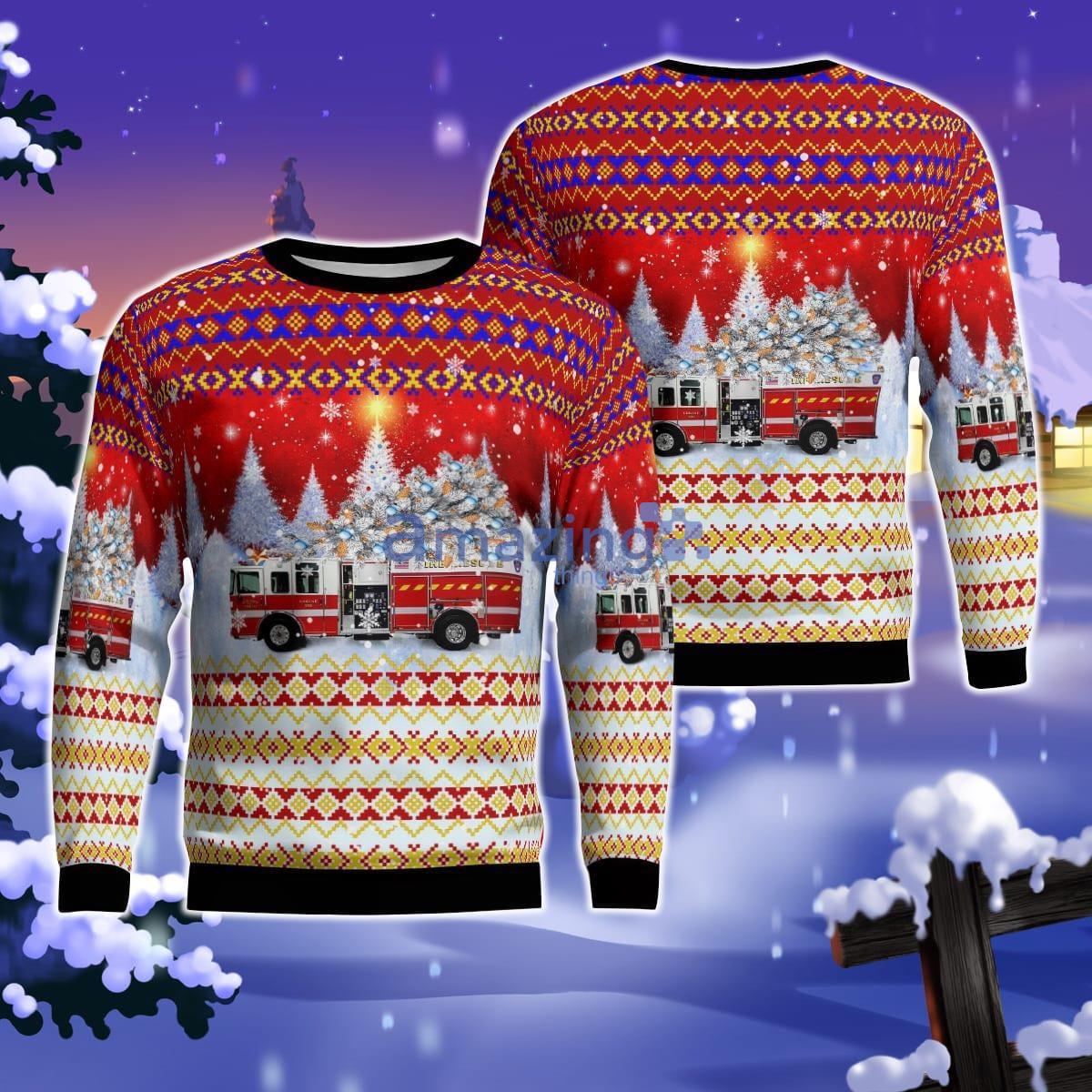 Newport Fire Co. #4, Newport, New York Christmas AOP Ugly Sweater For Men Women Product Photo 1 Newport Fire Co. #4, Newport, New York Christmas AOP Ugly Sweater For Men Women Product Photo 1