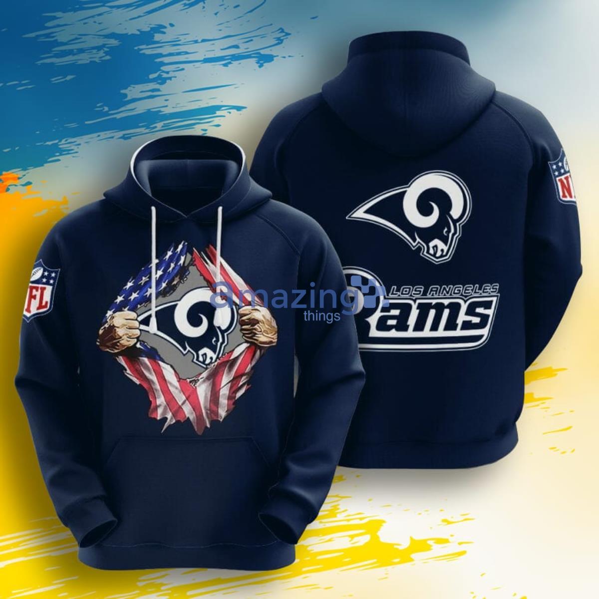 Los Angeles Rams 3D Zip Hoodie Cheap Shirt Pullover NFL