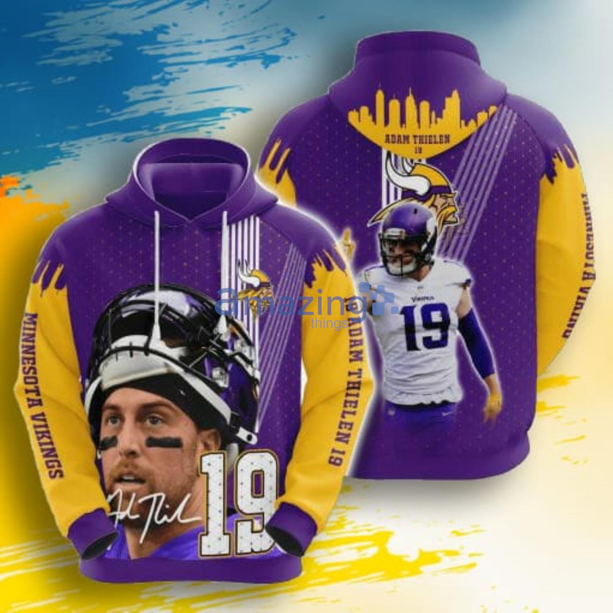 NFL Minnesota Vikings Purple Gold Camo 3D Pullover Hoodie For Fans