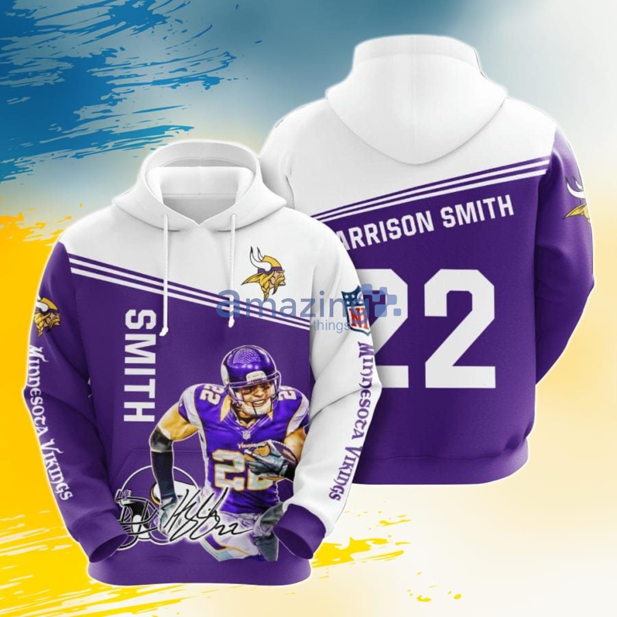 Minnesota Vikings Zip Up Hoodie Casual Hooded Sweatshirt Long