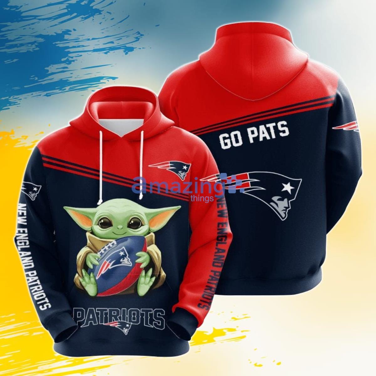 NFL New England Patriots Go Pats 3D Pullover Hoodie For Fans