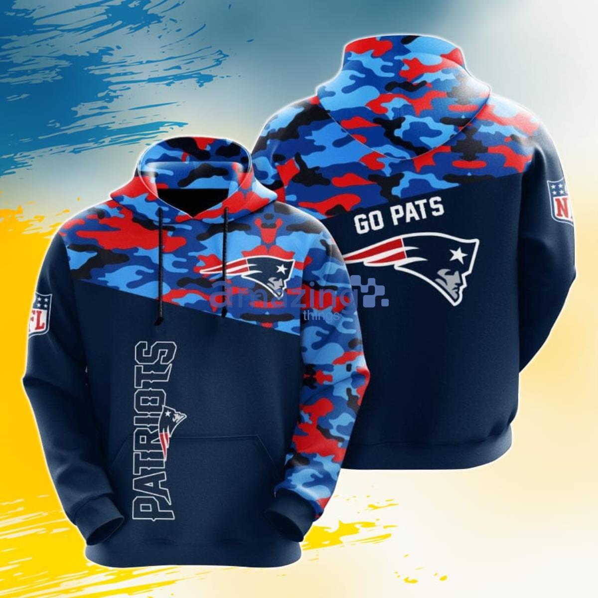 New England Patriots Camo Hoodie, Navy/Red