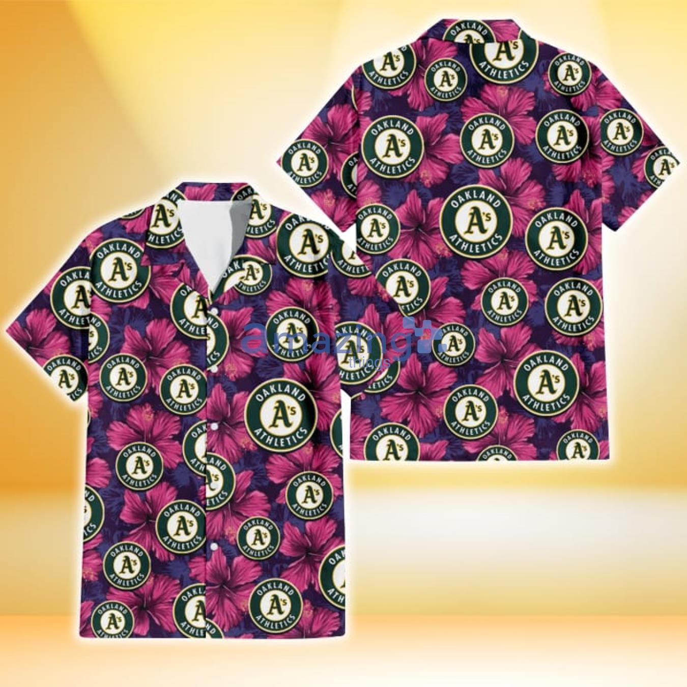 Oakland A's Hibiscus Flower Pattern 3D All Over Print Hawaiian