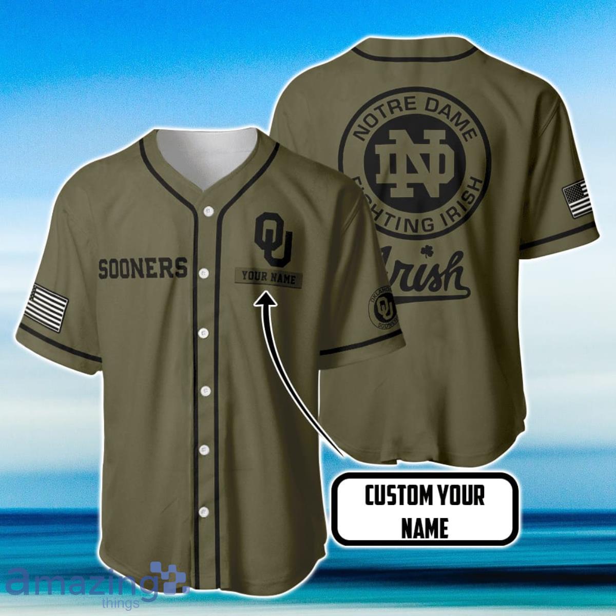 Oklahoma Sooners Football Baseball Jersey Custom Name Product Photo 1