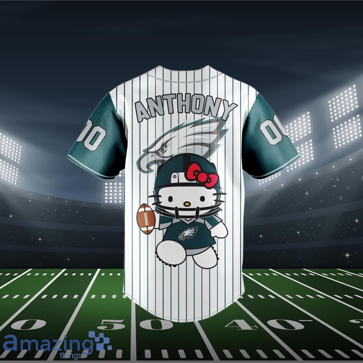Philadelphia Eagles Baseball Jersey NFL Hello Kitty Custom Name & Number